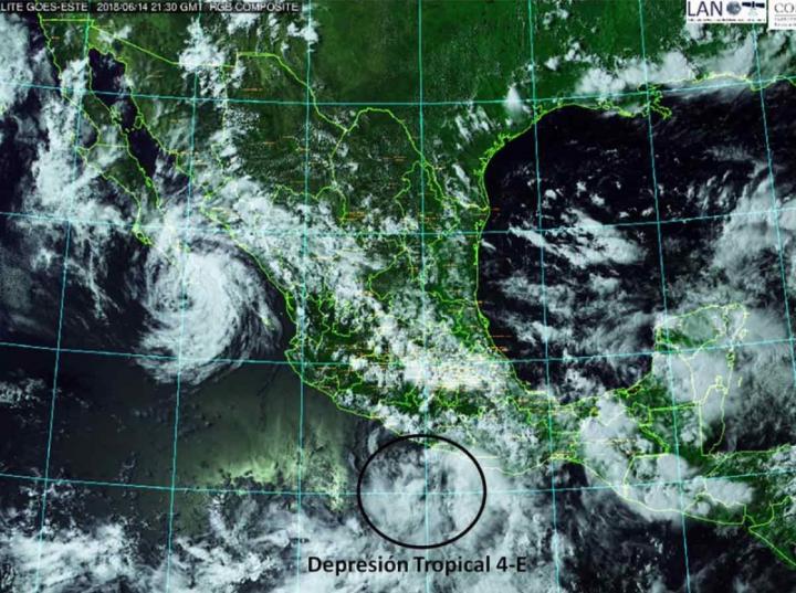 Se forma la depresión tropical 4-E frente a Guerrero 