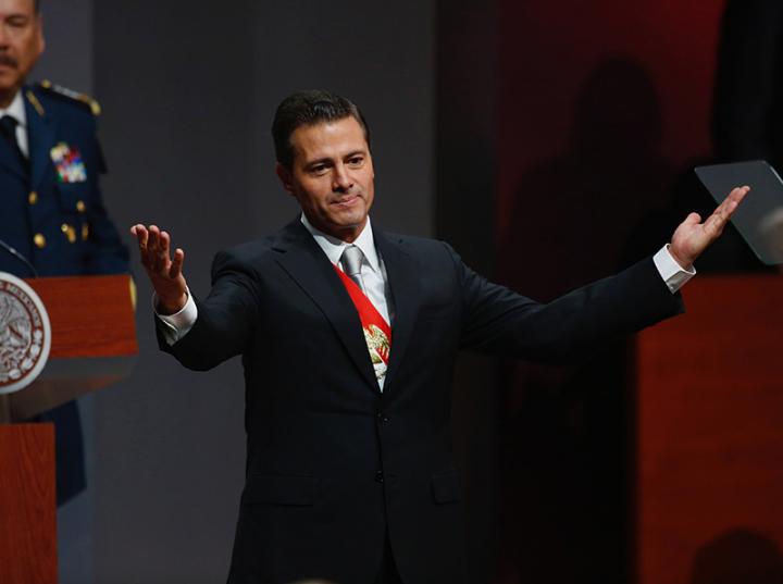 El presidente Enrique Peña Nieto durante su mensaje con motivo de su Sexto y último Informe de Gobierno – Foto: Héctor López Ramírez