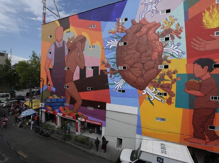 Mural ‘Corazón de la Merced’ refleja ímpetu de comerciantes