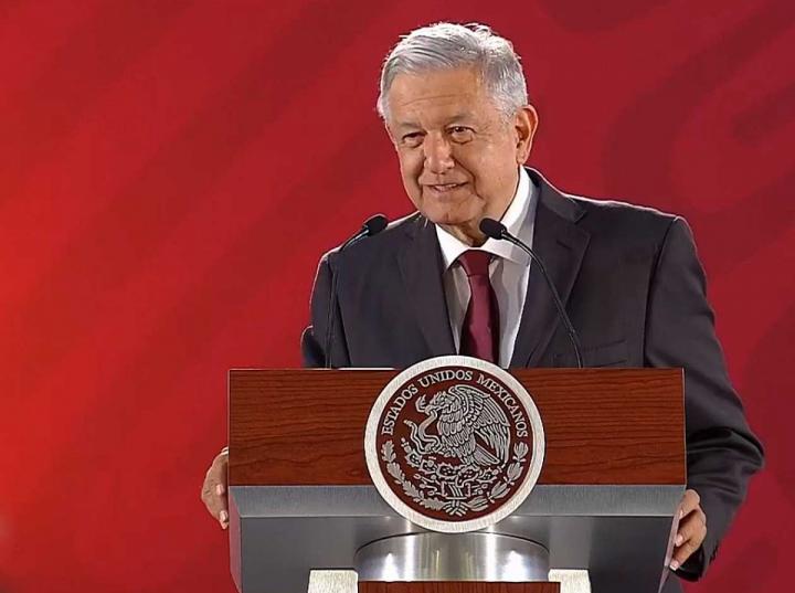 El presidente Andrés Manuel López Obrador en conferencia en Palacio Nacional. Imagen: Captura de video