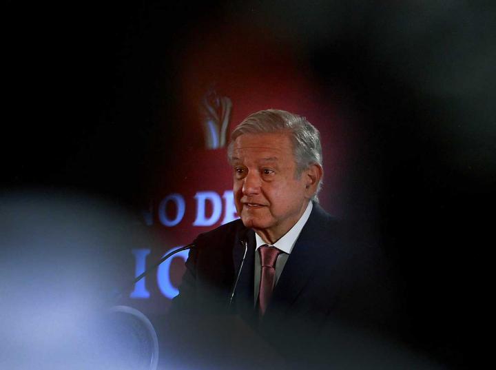 El presidente Andrés Manuel López Obrador en conferencia en Palacio Nacional. Foto: Notimex