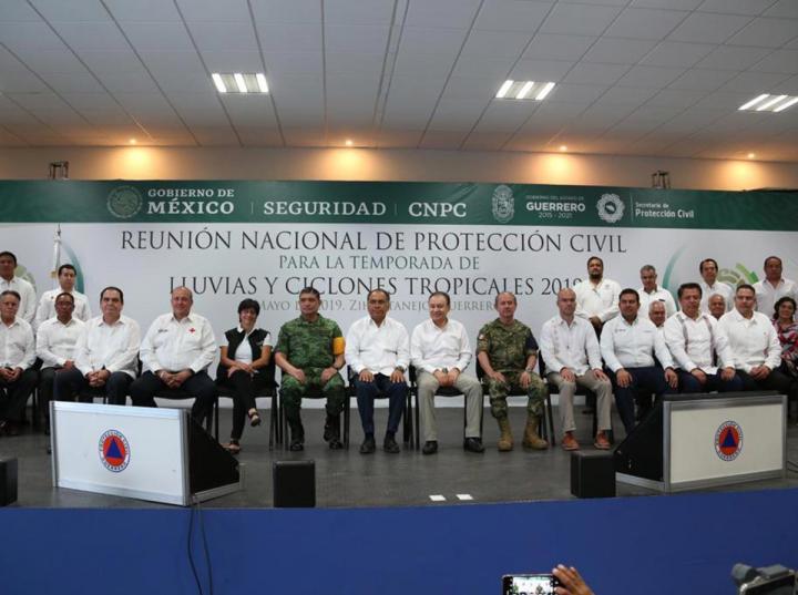 En Zihuatanejo, Guerrero, se realizó la inauguración de la Reunión Nacional de Protección Civil para la temporada de ciclones tropicales y lluvias 2019. Foto: Especial
