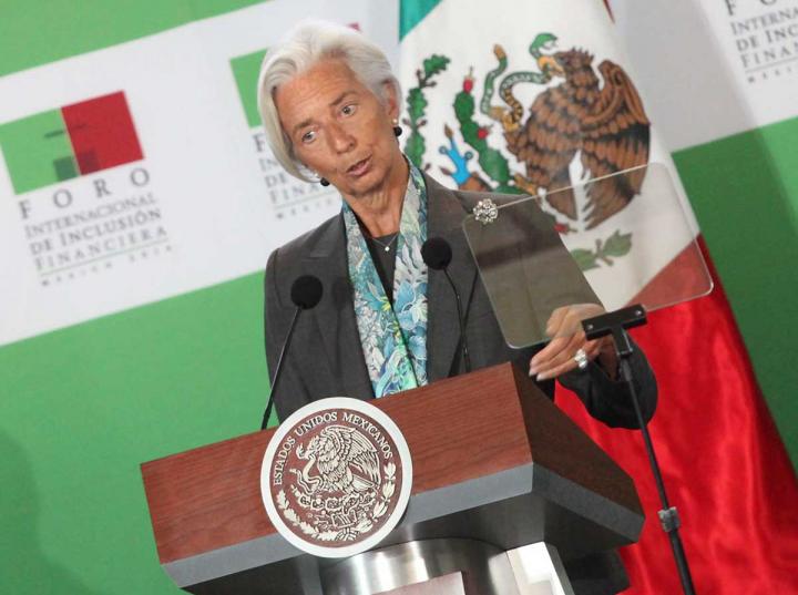 La directora gerente del FMI, Christine Lagarde, en 2014, al encabezar el Foro Internacional de Inclusión Financiera en México · Foto archivo: Cuartoscuro