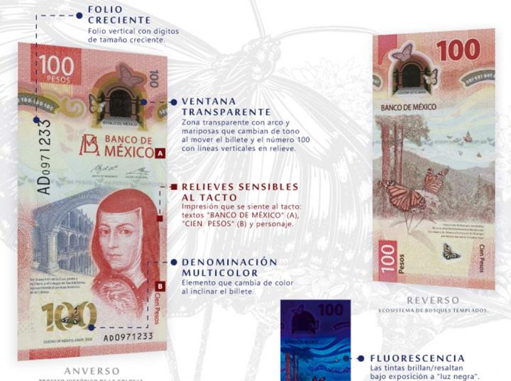 Este es el nuevo billete de 100 pesos con Sor Juana Inés de la Cruz. Foto: Banxico