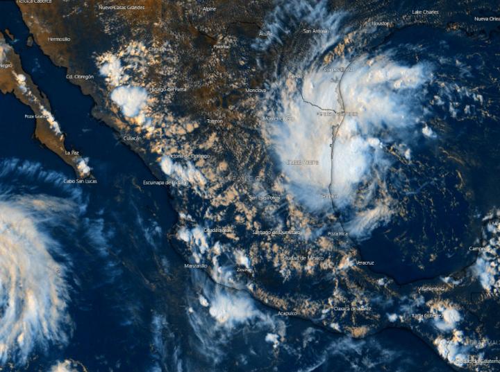 Conagua arranca operativo por tormenta tropical Fernand. Foto satelital