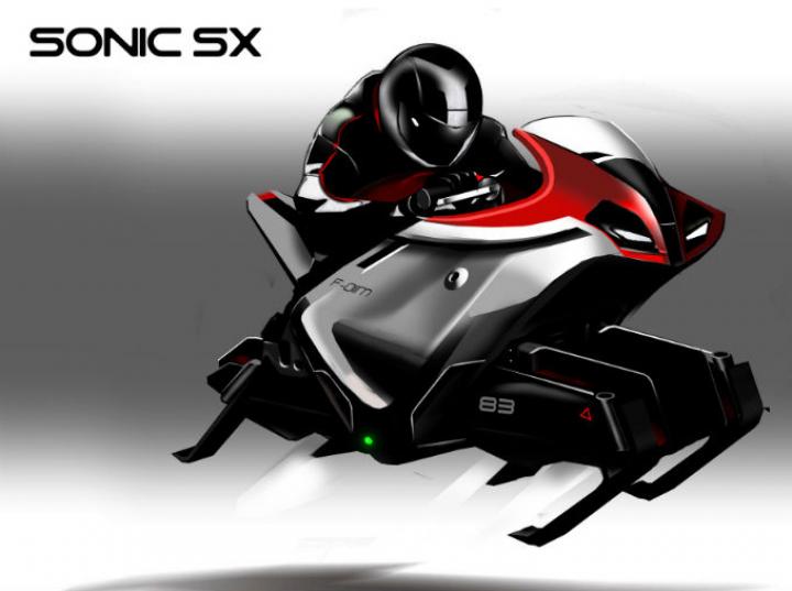 Así luce el primer prototipo de motocicleta voladora (Foto: SSX)