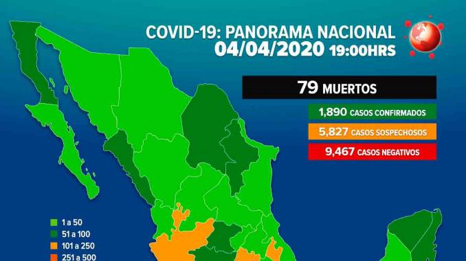 Incrementa a 79 el número de muertos por Covid-19 en México. Noticias en tiempo real