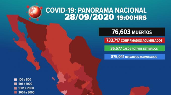 Supera las 76 mil 603 muertes por COVID-19 en México. Noticias en tiempo real