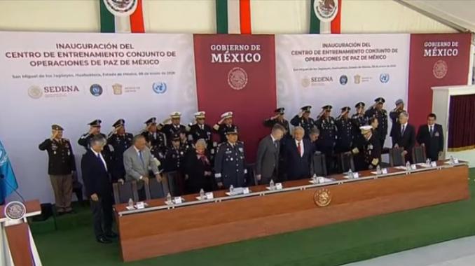 Inaugura López Obrador Centro de Entrenamiento de Operaciones de Paz. Noticias en tiempo real